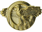 Ruptured duck lapel gold pin for honorable service