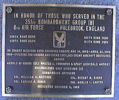 Polebrook Memorial Plaque