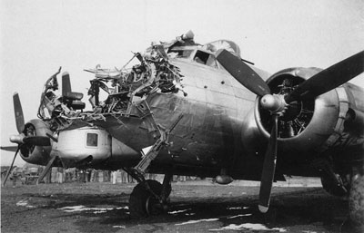 B17 severly damaged from combat