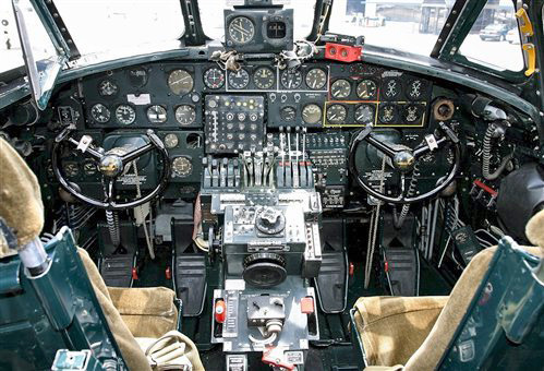 B-17 cockpit view