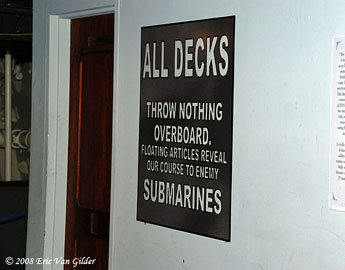 A warning posted to all for submarine detection in WWII