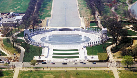 Aerial view of the WWII Memorial